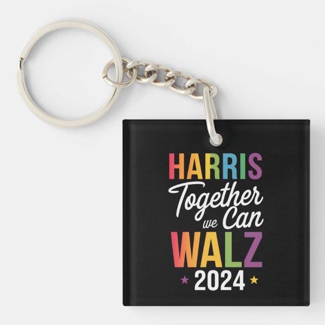 Porte-clefs Harris Walz 2024 Kamala Ensemble nous pouvons LGBT (Devant)