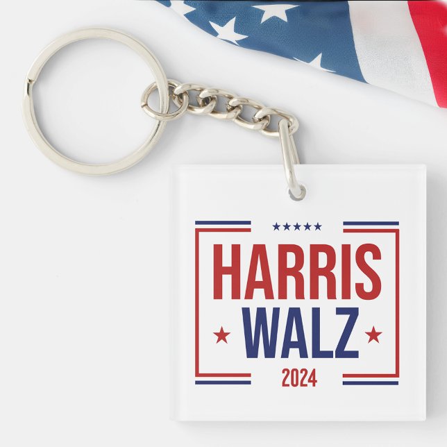 Porte-clefs Harris Walz Campagne Élection Acrylique (Harris Walz Campaign Election Acrylic Keychain)