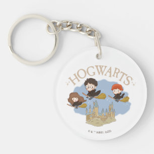 Porte-clefs HARRY POTTER™, Hermione & Ron Fly Over HOGWARTS™