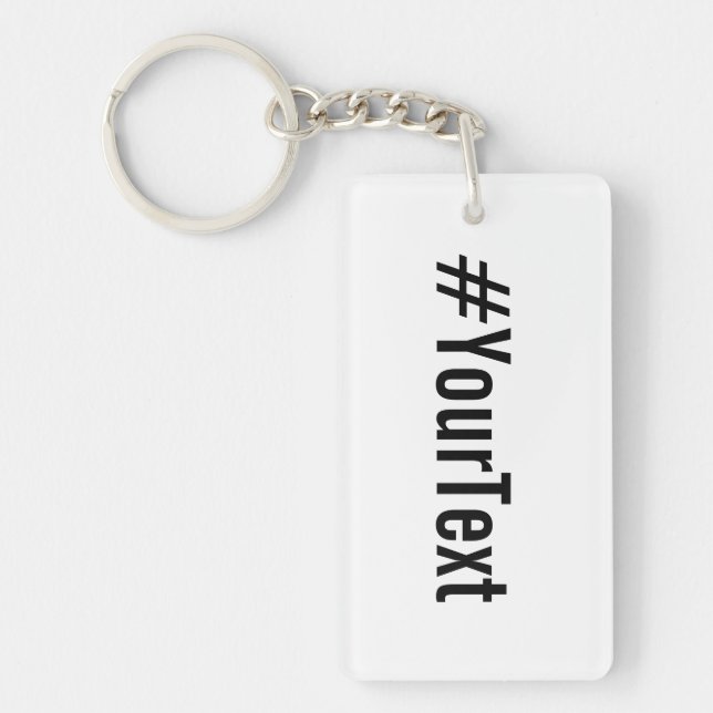 Porte-clefs Hashtag personnalisé (Insérer votre texte) (Devant)