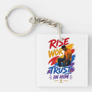 Porte-clefs Haut graphique pour femmes « Rise Work Trust In Hi