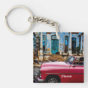 Porte-clefs Havana Cuba Voiture rouge Vintage