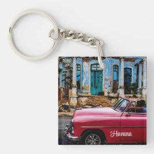 Porte-clefs Havana Cuba Voiture rouge Vintage