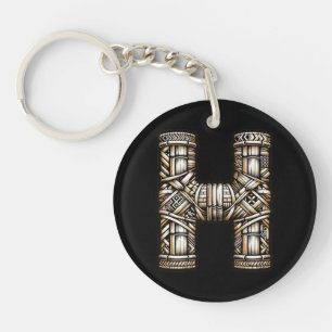 Porte-clefs Hawaïen Polynésien Aloha Lettre H Initiale personn