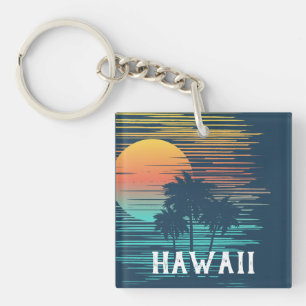 Porte-clefs Hawaii Sunset Sunrise Graphic Topic Forêt tropical