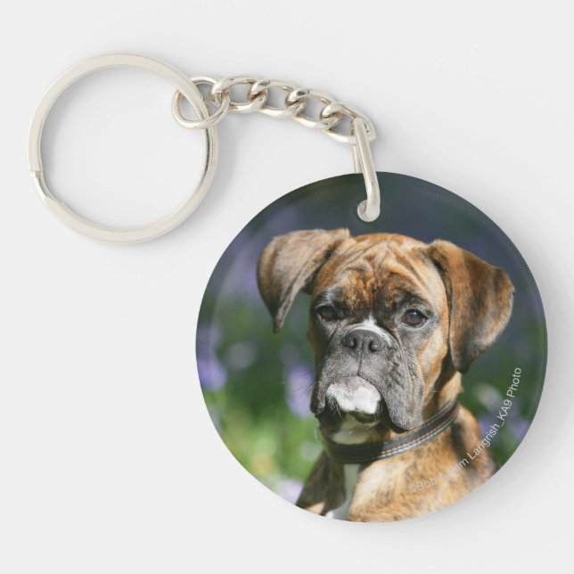 Porte-clefs Headshot de chien de boxeur (Devant)