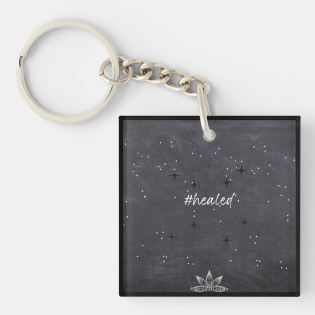 Porte-clefs #healed Acrylic Square Keychain (Devant)