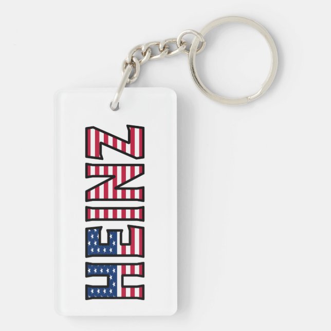 Porte-clefs Heinz Name Vorname USA Flagge Anhänger Schlüssel (Dos)