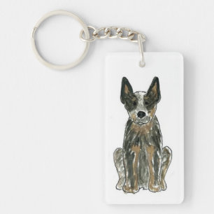 Porte-clefs Hélicoptère bleu de chien de bétail australien ACD