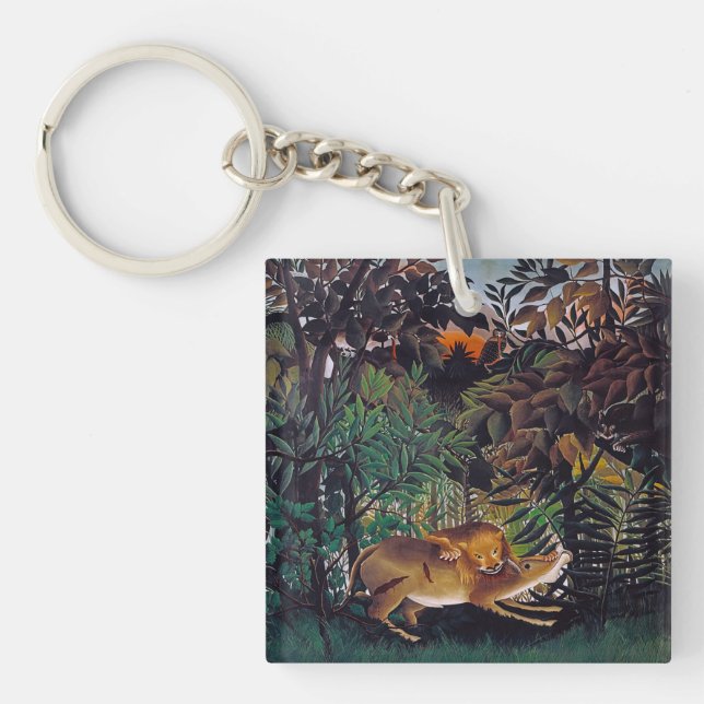 Porte-clefs Henri Rousseau - Le lion affamé (Devant)