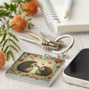 Porte-clefs Hérisson Amour 1