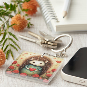 Porte-clefs Hérisson Amour 2