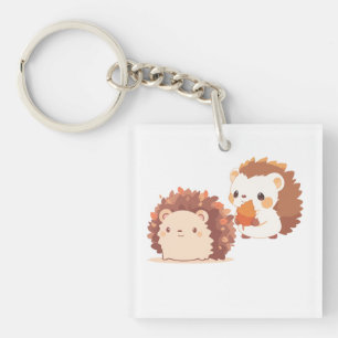 Porte-clefs Hérisson d'automne mignon - Kawaii animaux de forê