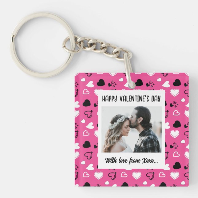 Porte-clefs Heureuse Sainte-Valentin avec amour (Devant)