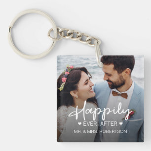 Porte-clefs Heureux après mariage photo personnalisée