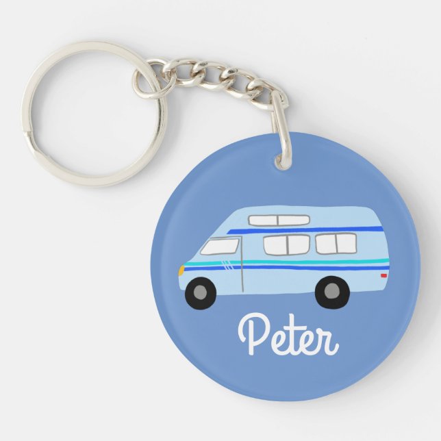 Porte-clefs HEUREUX CAMPER Van RV Motorhome Campervan CUSTOM (Devant)