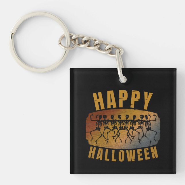 PORTE-CLEFS HEUREUX HALLOWEEN DANSER SKELETON (Devant)