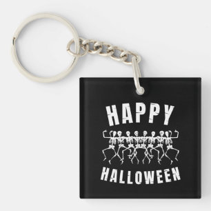 PORTE-CLEFS HEUREUX HALLOWEEN DANSER SKELETONS