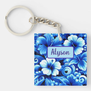 Porte-clefs Hibiscus de fleurs hawaïennes tropicales Personnal