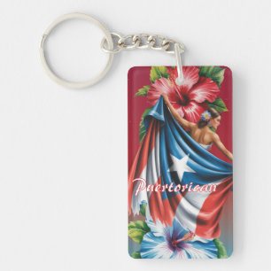 Porte-clefs Hibiscus île girly Porto Rico 