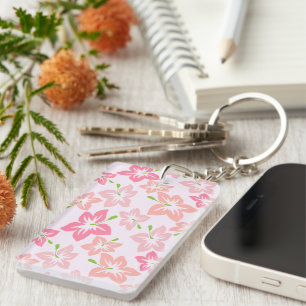 Porte-clefs Hibiscus Rose, Fleurs Roses, Motif De Fleurs