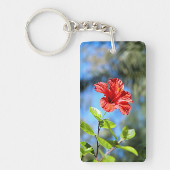 Porte-clefs Hibiscus rouge (Devant)