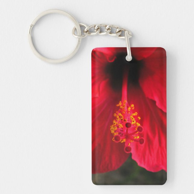 Porte-clefs Hibiscus rouge (Devant)