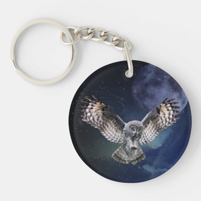 Porte-clefs Hibou en vol (Devant)