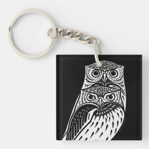 Porte-clefs Hiboux Halloween Vintage Dark Academia