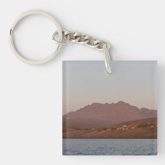 Porte-clefs Highlands Écossais Collines Cuillin Coucher de sol (Devant)
