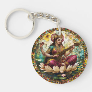 Porte-clefs Hindu Deity Protection Saraswati énergie spirituel