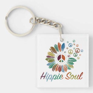 Porte-clefs Hippie Boho Paix et Amour de l'Âme