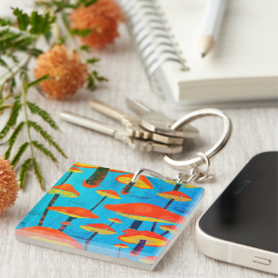 Porte-clefs Hippie Dreamy Retro Vibe Enchanter Champignons