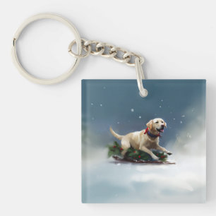 Porte-clefs hiver de Noël du Labrador