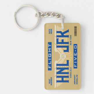 Porte-clefs HNL to JFK Flight 5-0 Boarding Pass Keychain