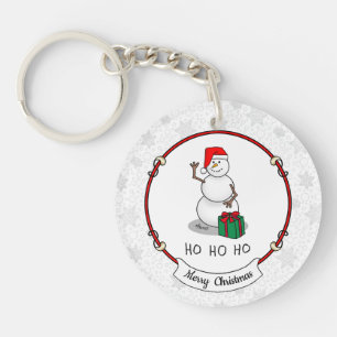 Porte-clefs Ho Ho Joyeux Noël Père Noël mignonne Snowman