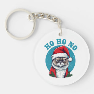 Porte-clefs Ho ho non - drôle de chat grumpy santa