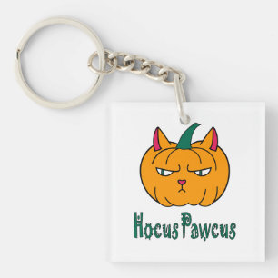 Porte-clefs Hocus pawcus Halloween citrouille ginger cat magie