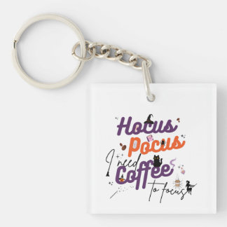 Porte-clefs Hocus Pocus J'ai besoin de café pour me concentrer