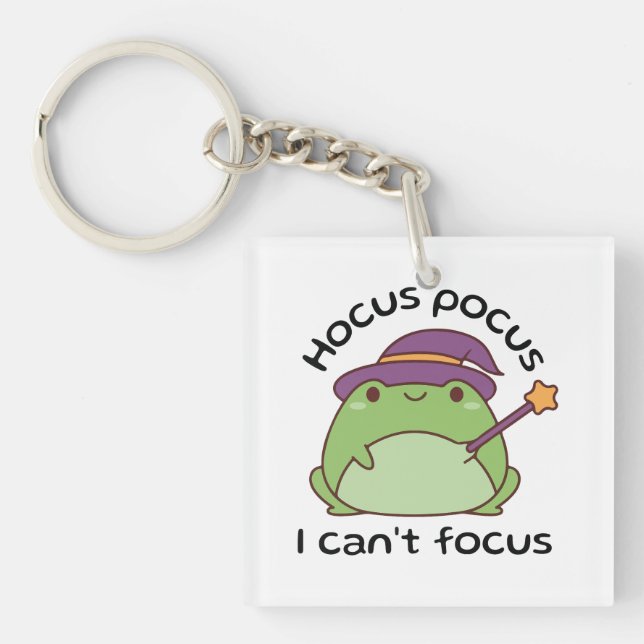 Porte-clefs Hocus Pocus Je ne peux pas me concentrer Grenouill (Devant)