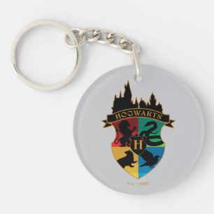 Porte-clefs HoGWARTS™ Castle Crest House Insigne de fierté
