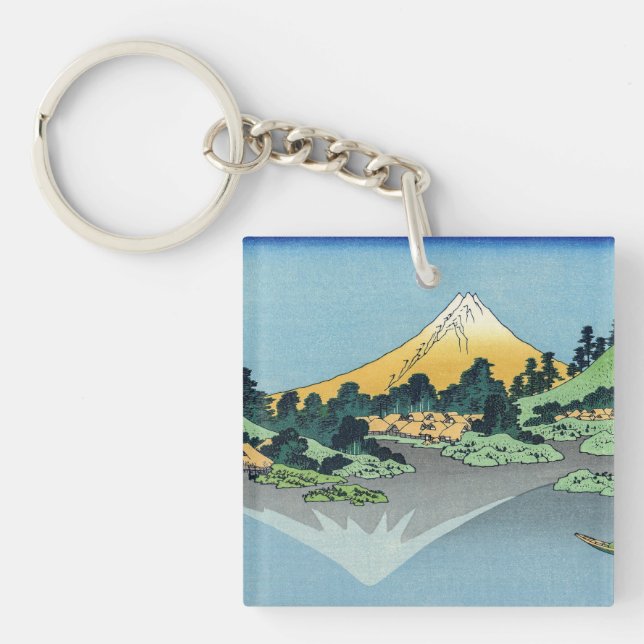 Porte-clefs Hokusai - Le Mont Fuji reflète le lac Kawaguchi (Devant)