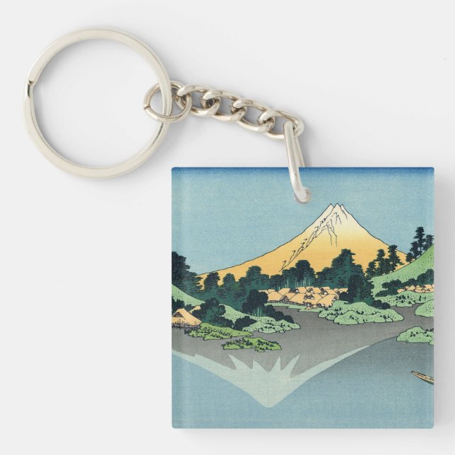 Porte-clefs Hokusai Le Mont Fuji se reflète dans le lac Kawagu (Devant)