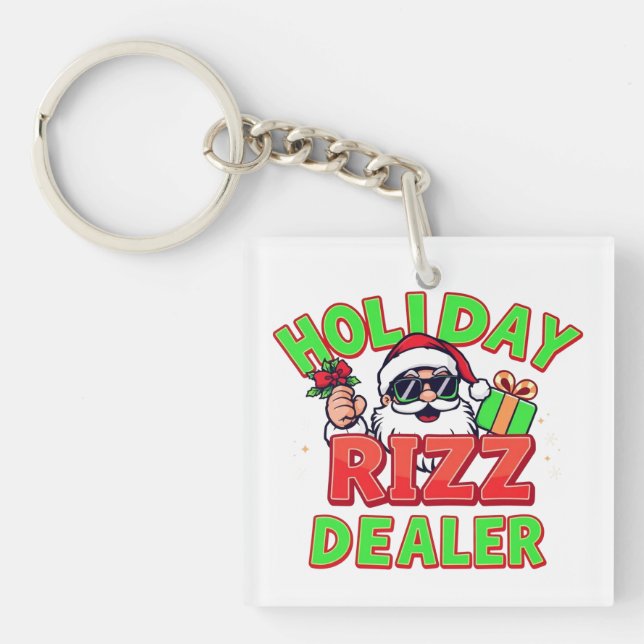 Porte-clefs Holiday Rizz Dealer gen alpha meme Christmas (Devant)