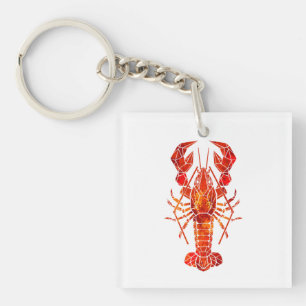 Porte-clefs Homard polygonal rouge