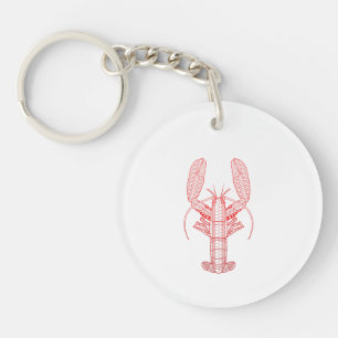 Porte-clefs Homard tribal rouge