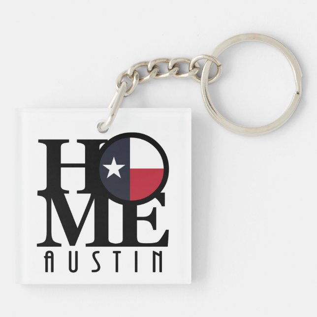 Porte-clefs HOME Austin Texas (Dos)