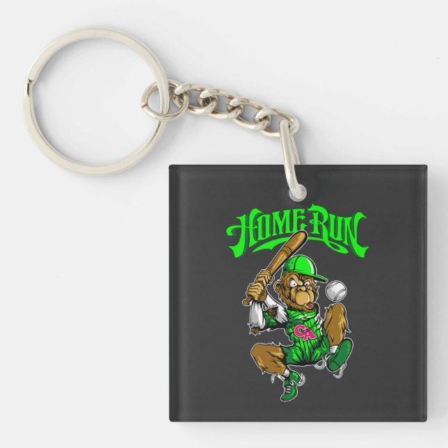 Porte-clefs Home Run Monkey Baseball -> Singe de Home Run Base (Devant)