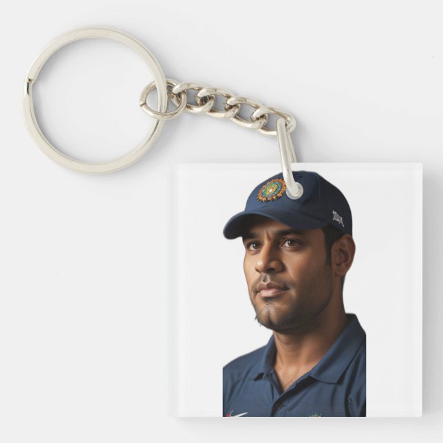 Porte-clefs Hommage de la star du cricket MS Dhoni (Devant)