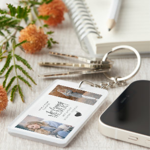 Porte-clefs Hommage Moderne 2 Photo En Souvenir Affectueux